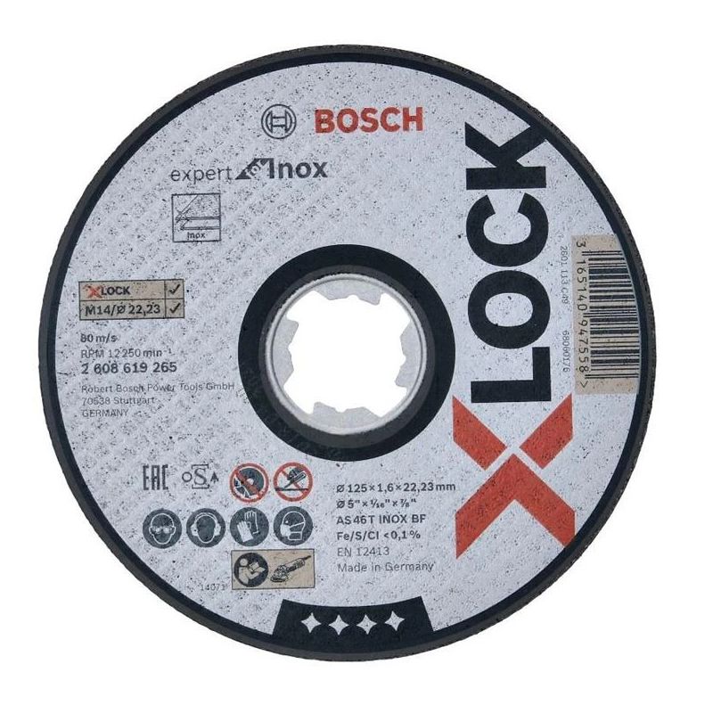 Tērauda griešanas disks BOSCH X-LOCK 125x1.6 mm